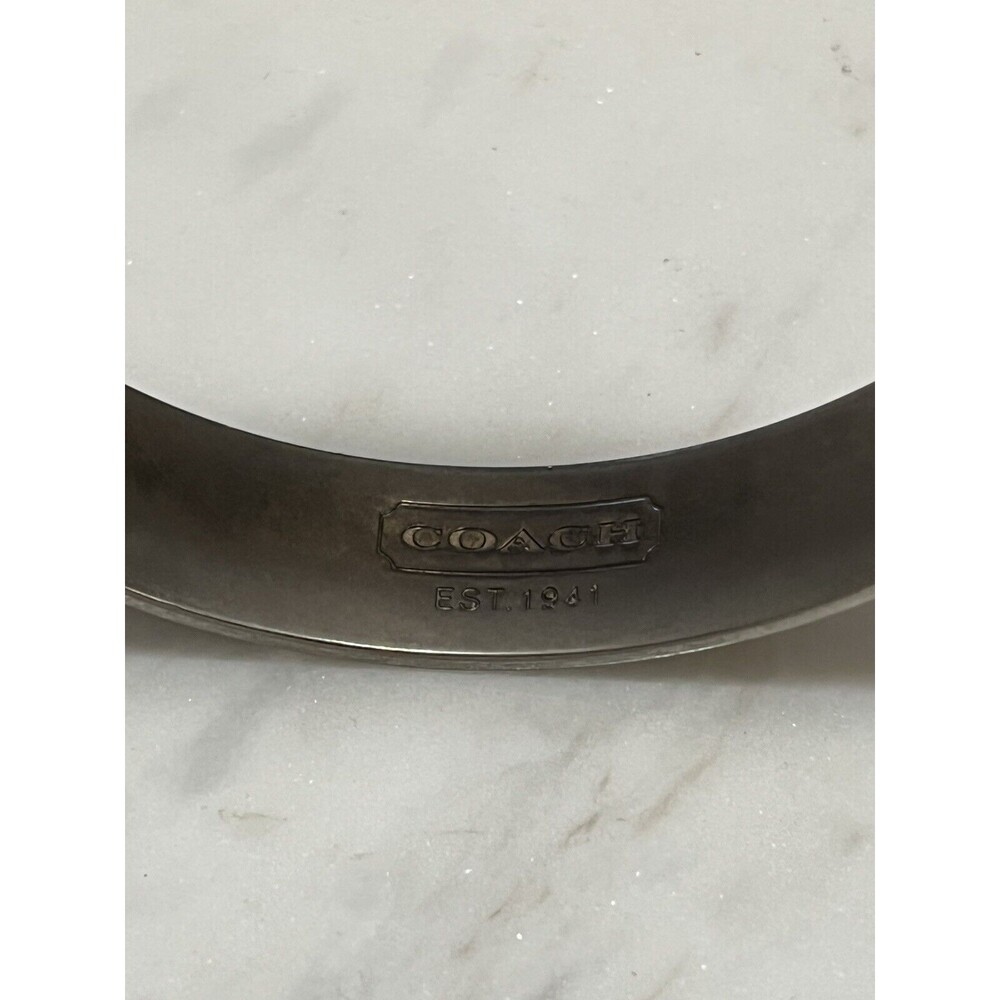 Coach Bangle Bracelet Signature Logo C Black White Enamel Stackable Y2K Designer - Picture 5 of 5
